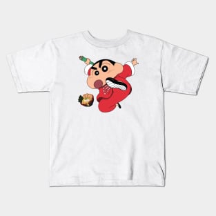 Cute Shinchan Become A Kung Fu Master Kids T-Shirt